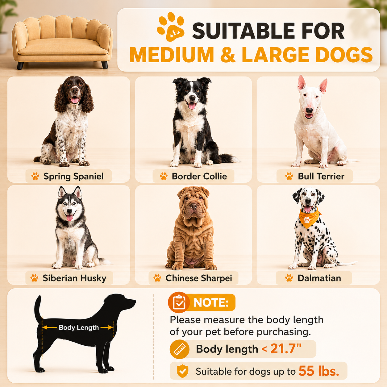 Luxury Pearl Pet Sofa Bed for Medium & Large Dogs