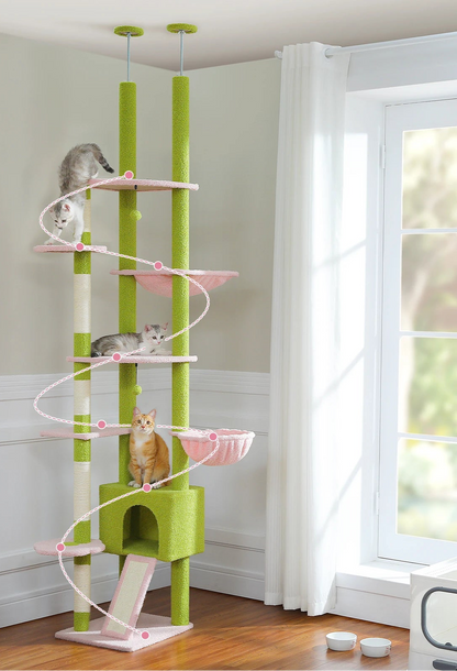 “Sky Climber – Adjustable Cat Tree with Hammock”