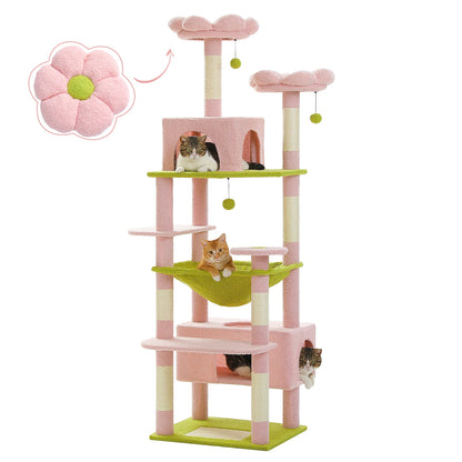 “Purr Palace – Large Tree with Scratcher & Bed”
