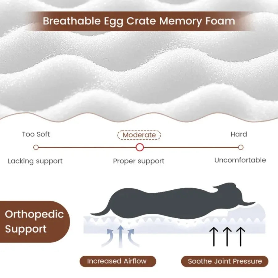 Orthopedic Dog Bed – Memory Foam Support for Large Dogs