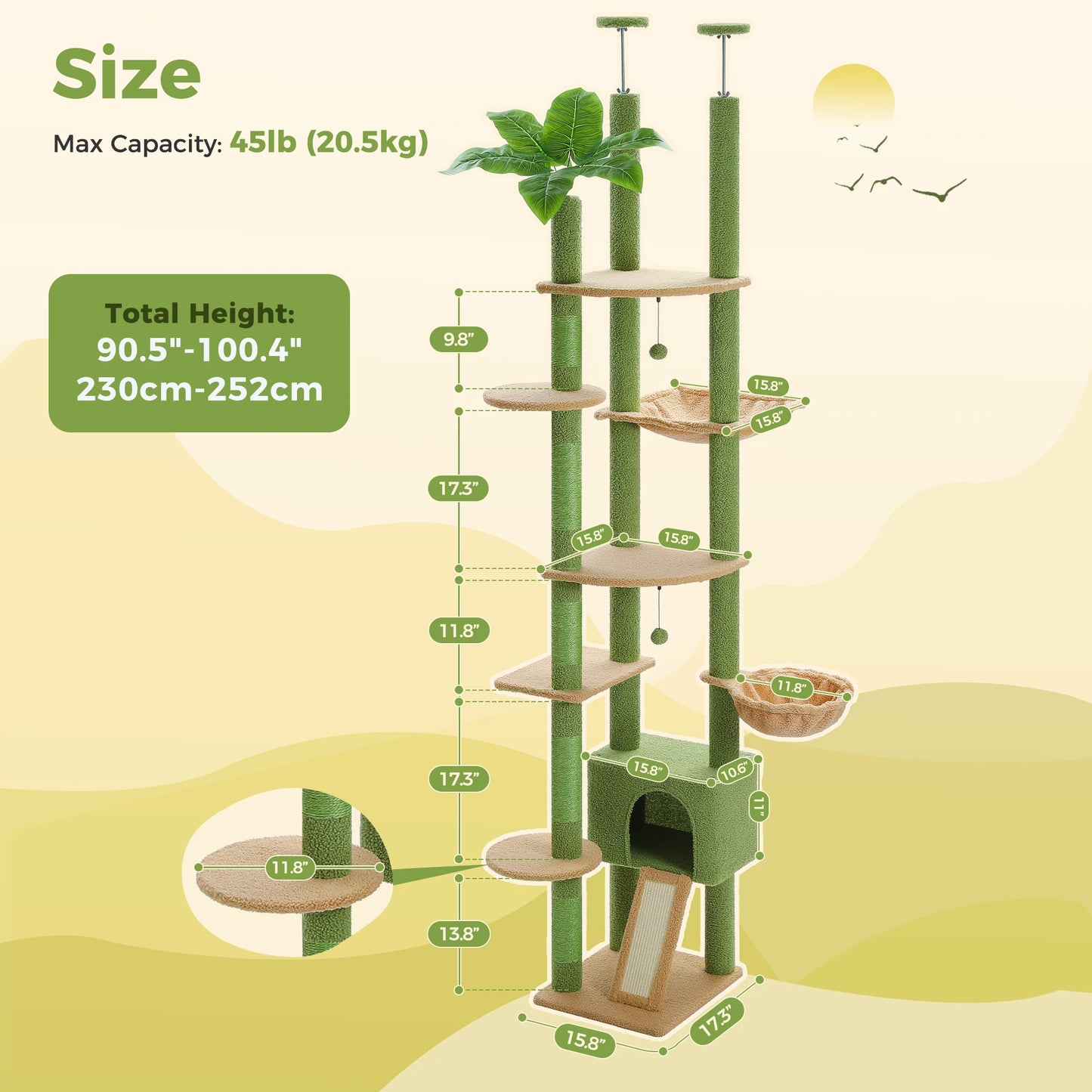 “Sky Climber – Adjustable Cat Tree with Hammock”