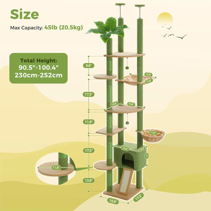 “Sky Climber – Adjustable Cat Tree with Hammock”