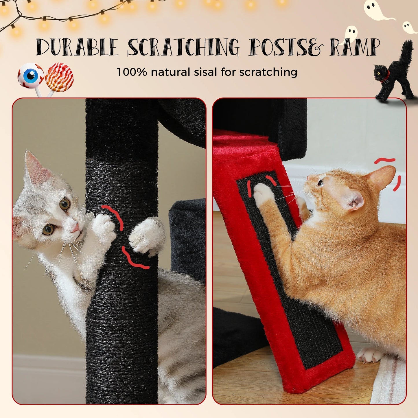 “Mega Cat Tower – Condos, Scratch Posts & Toys”