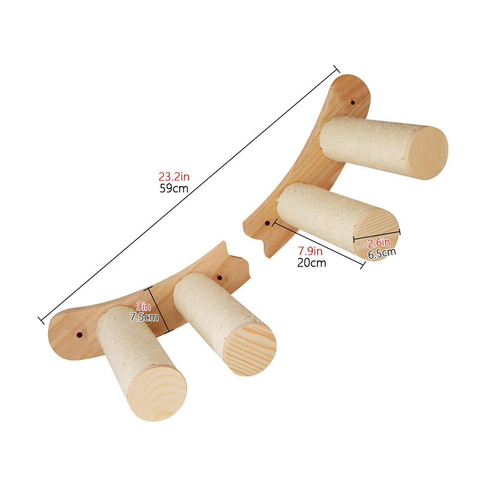 “Kitty Climb & Chill – Wall Set with Bridge”
