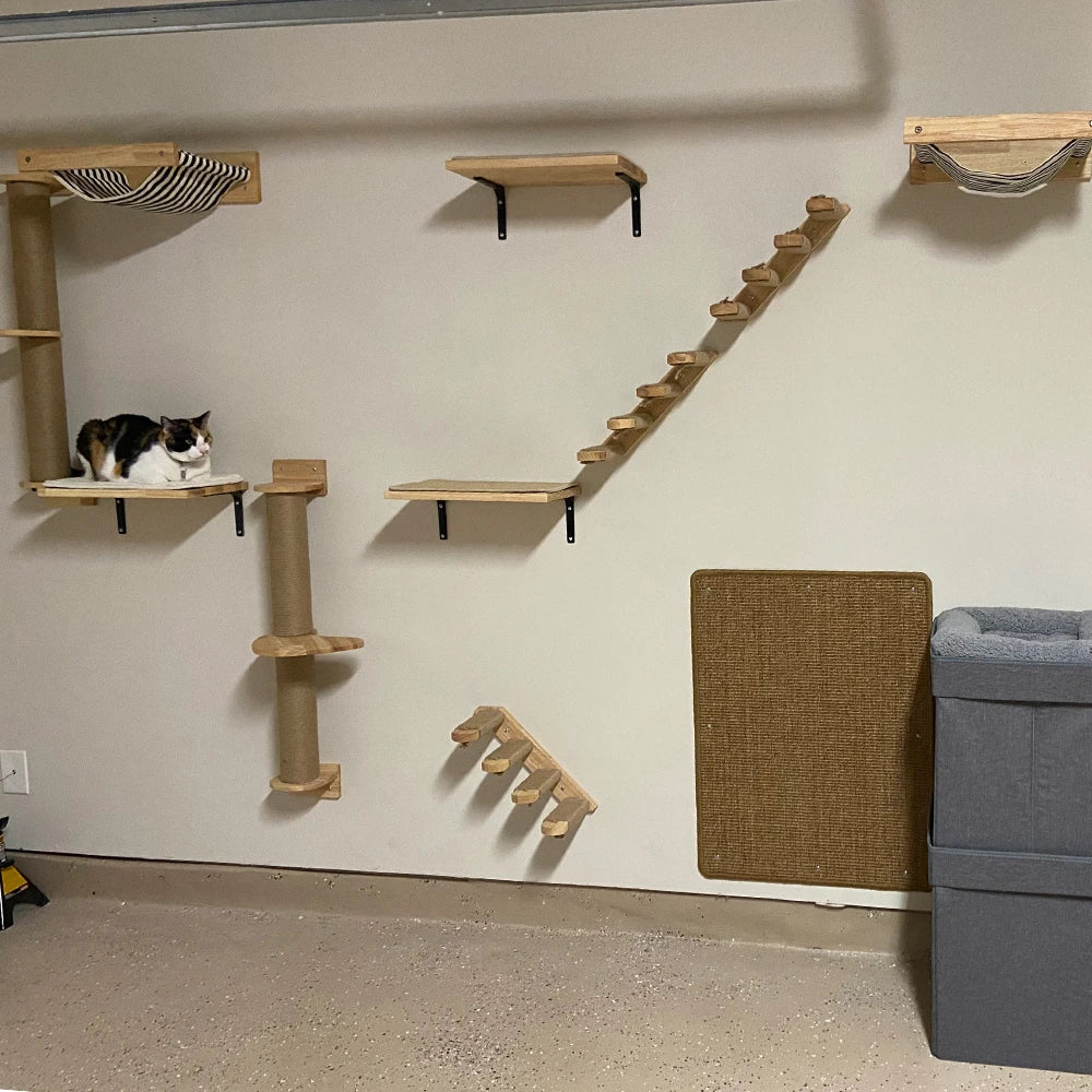 “Kitty Climb & Chill – Wall Set with Bridge”