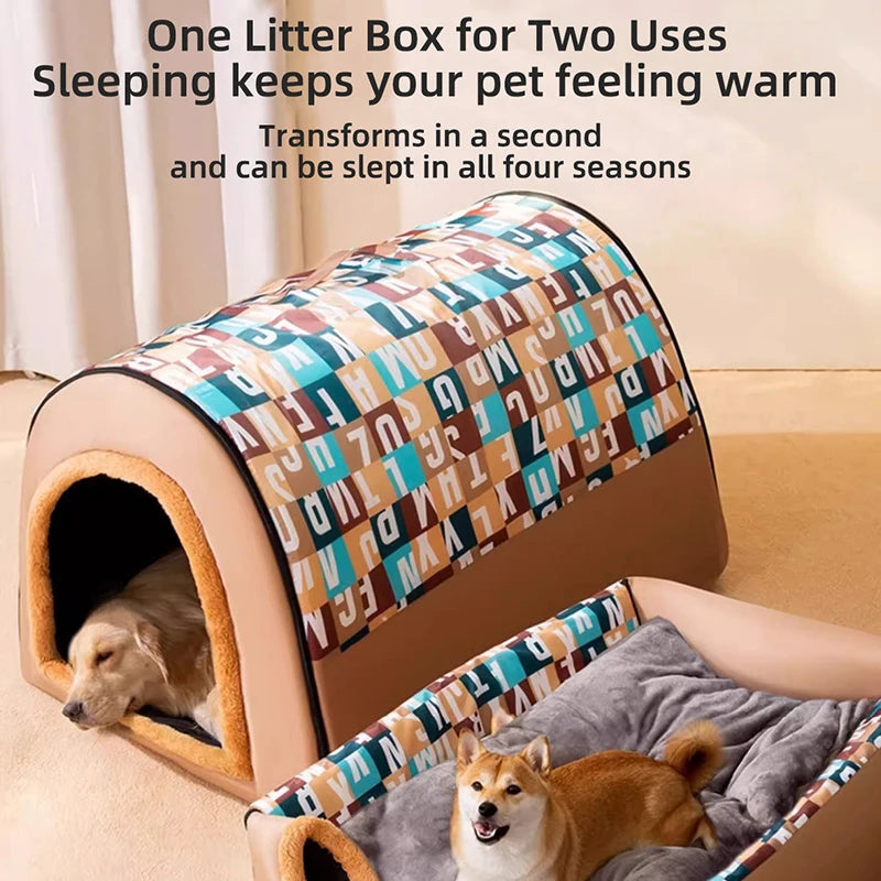 Winter-Ready Large Dog Kennel – Insulated, Removable, Four-Season Use