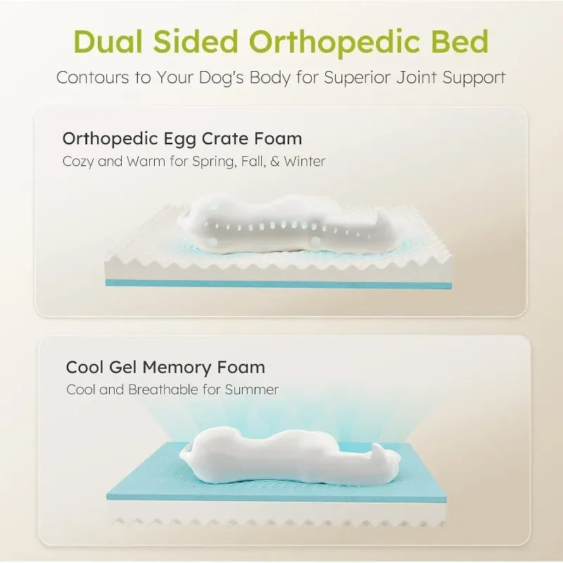 Premium XL Orthopedic Dog Bed – Cooling Gel Memory Foam, Waterproof Design with Removable Washable Cover