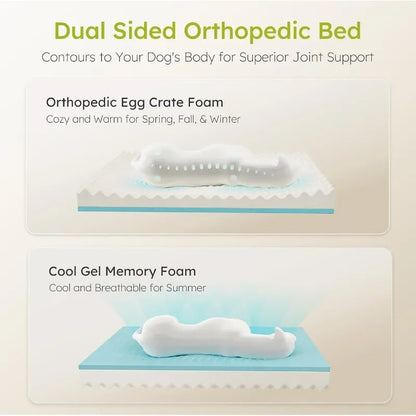 Premium XL Orthopedic Dog Bed – Cooling Gel Memory Foam, Waterproof Design with Removable Washable Cover