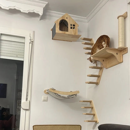 “Kitty Climb & Chill – Wall Set with Bridge”