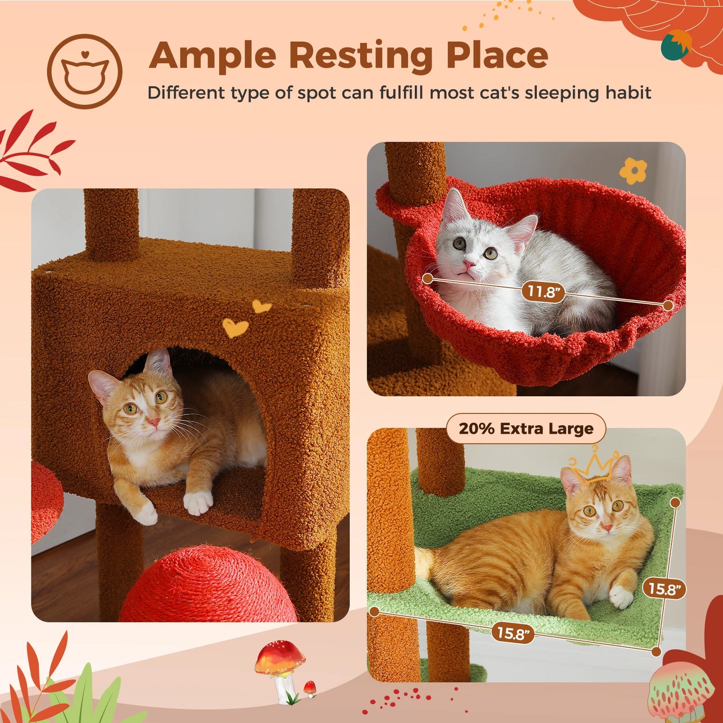 “Sky Climber – Adjustable Cat Tree with Hammock”
