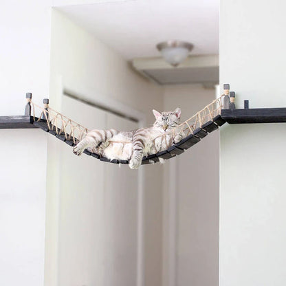 “Kitty Climb & Chill – Wall Set with Bridge”