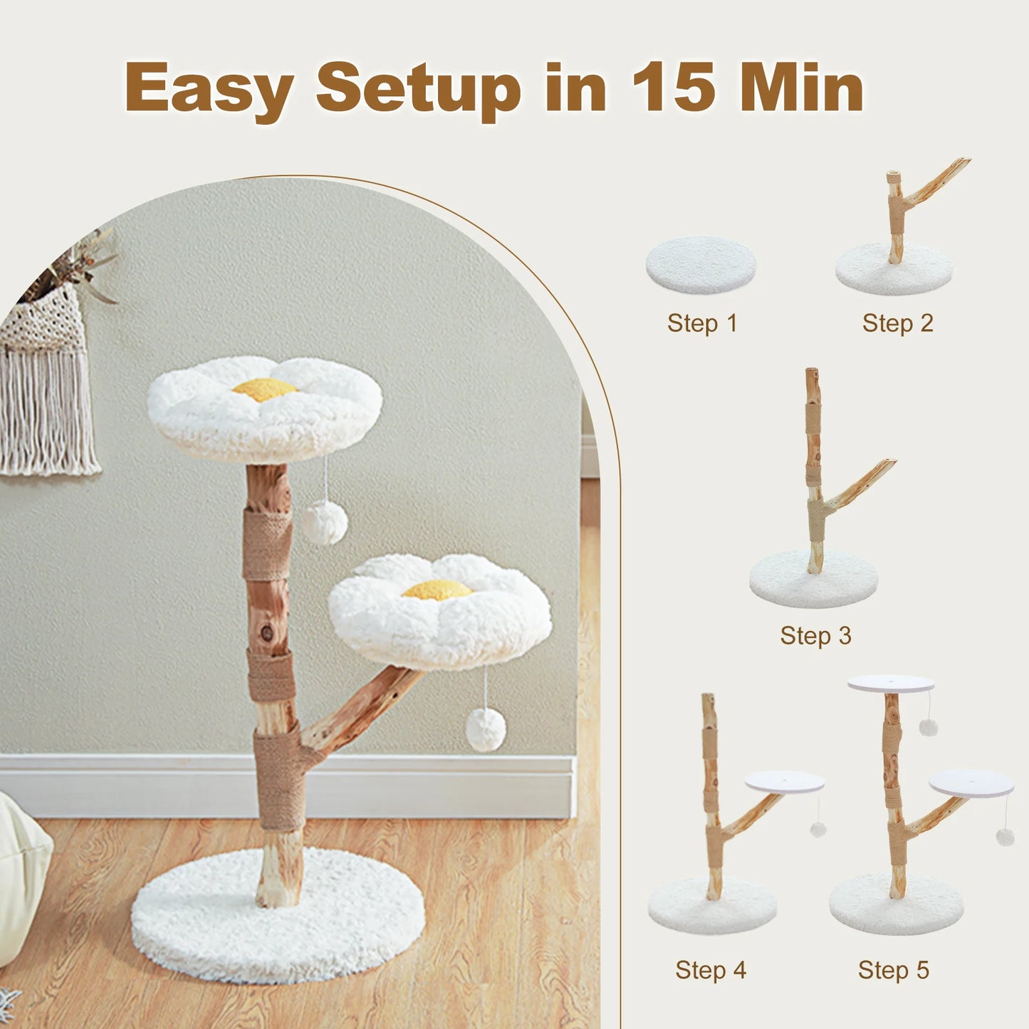 “Blossom Tree – Cat Tower with Scratcher & Bed”
