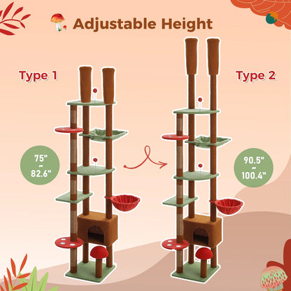 “Sky Climber – Adjustable Cat Tree with Hammock”