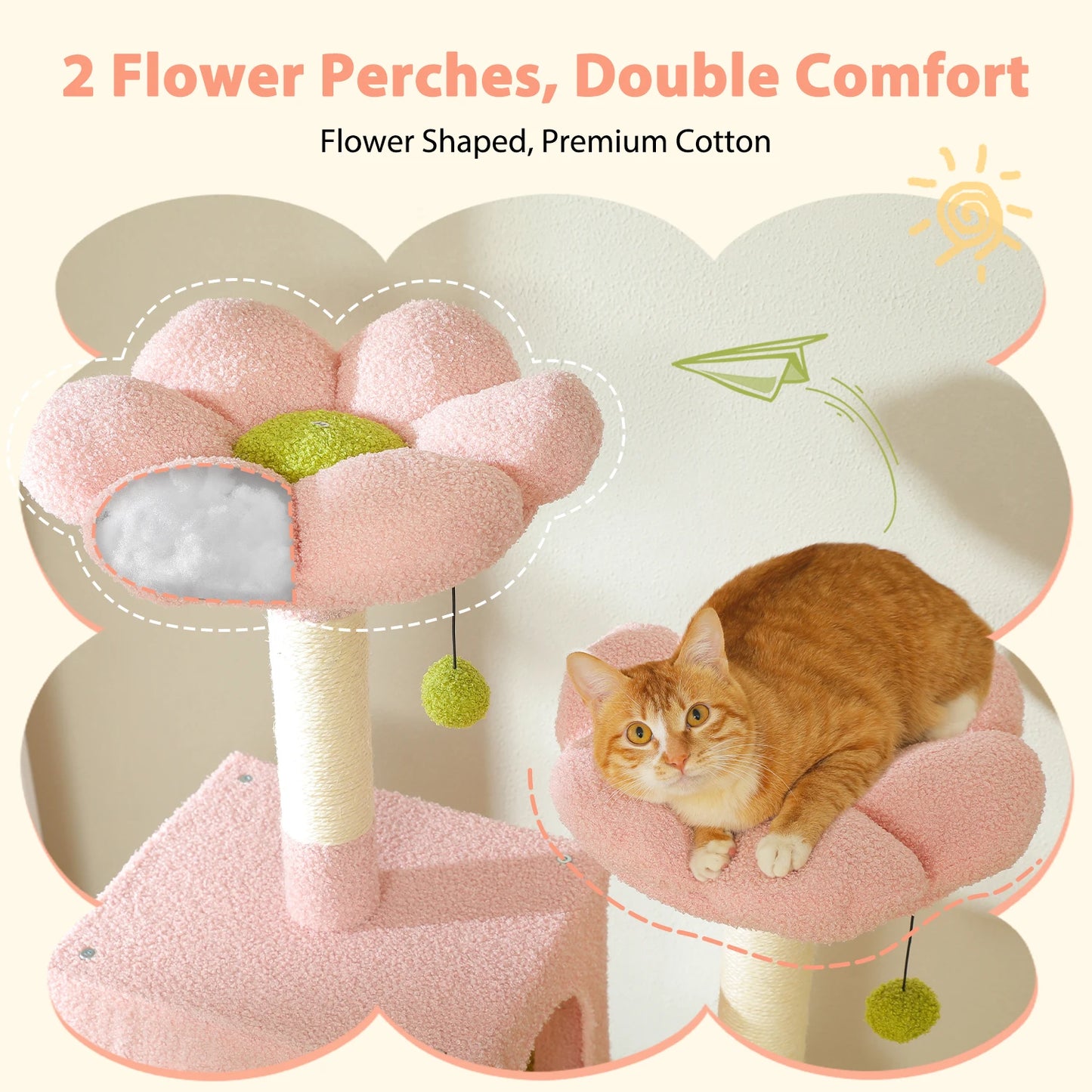 “Purr Palace – Large Tree with Scratcher & Bed”