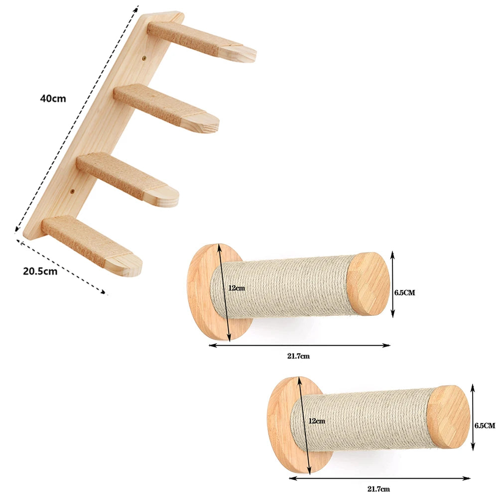 “Kitty Climb & Chill – Wall Set with Bridge”