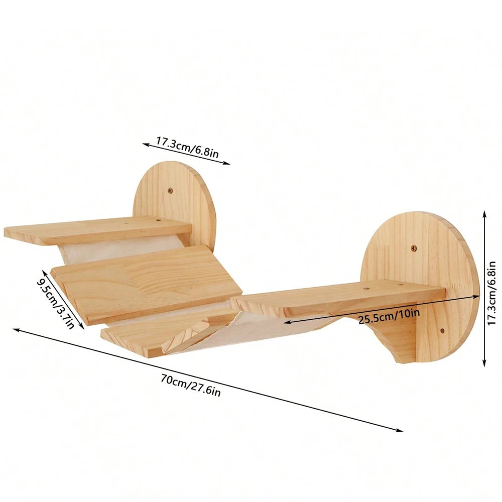 “Kitty Climb & Chill – Wall Set with Bridge”