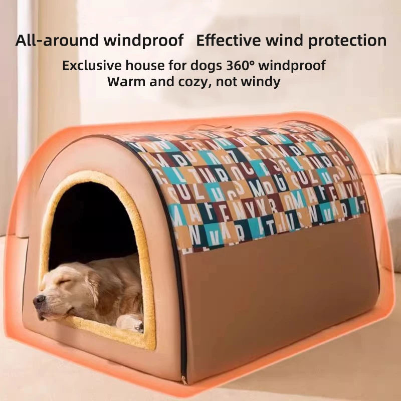 Winter-Ready Large Dog Kennel – Insulated, Removable, Four-Season Use