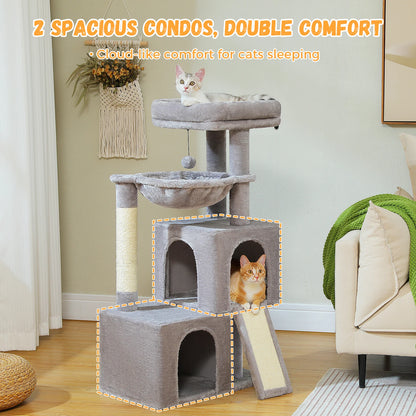 “Mega Cat Tower – Condos, Scratch Posts & Toys”