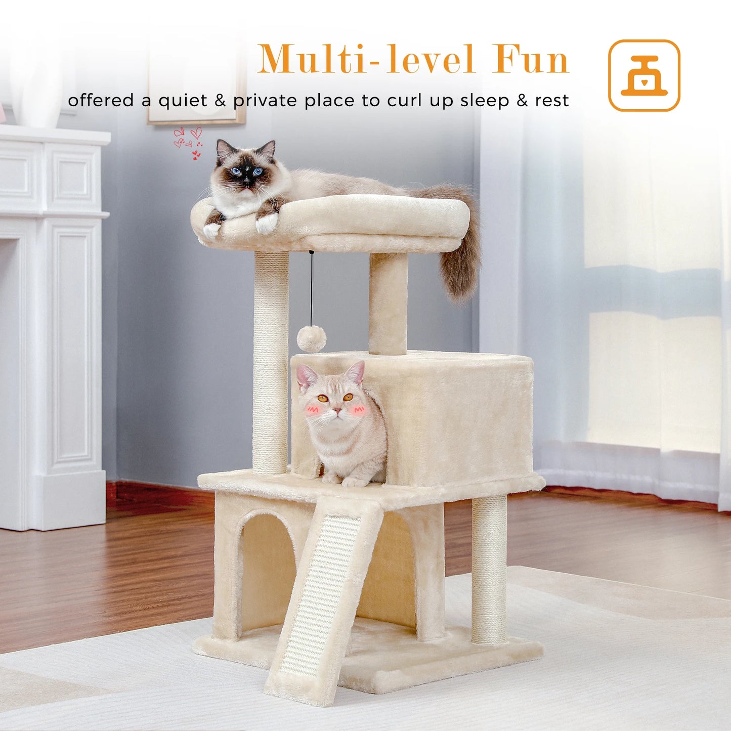 “Mega Cat Tower – Condos, Scratch Posts & Toys”