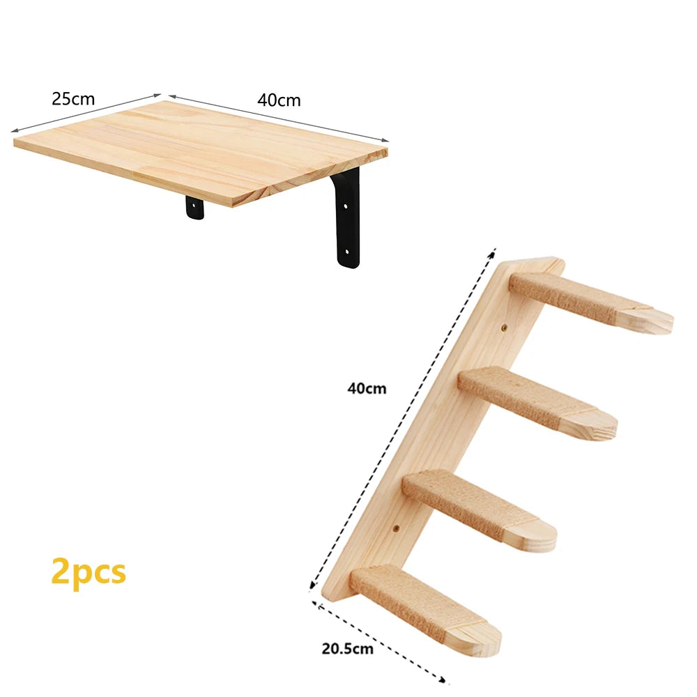 “Kitty Climb & Chill – Wall Set with Bridge”