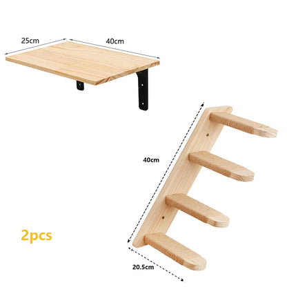 “Kitty Climb & Chill – Wall Set with Bridge”