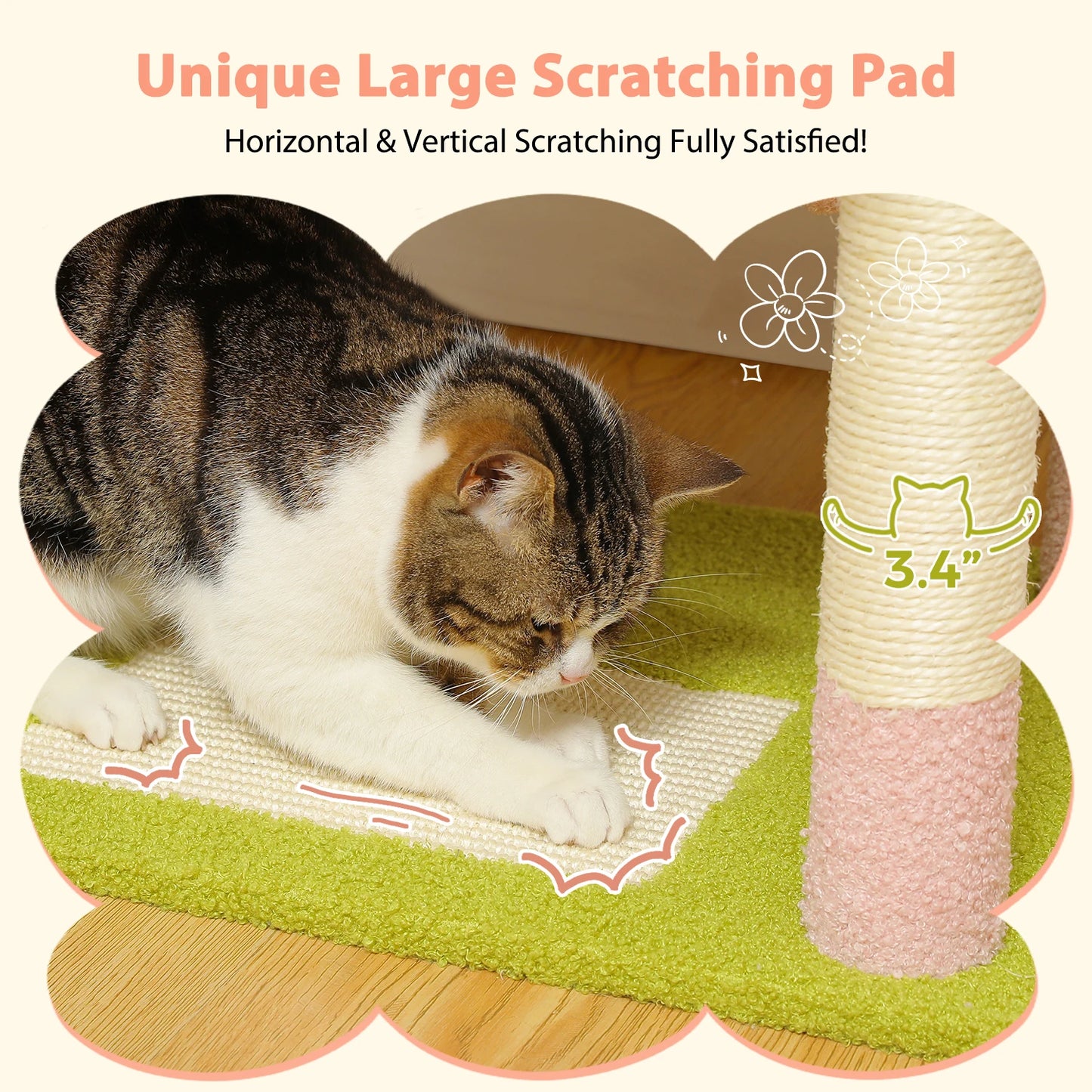 “Purr Palace – Large Tree with Scratcher & Bed”