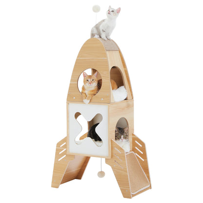 “Rocket Cat Tower– Play, Scratch & Lounge”