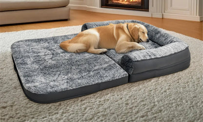 Luxury Human-Size Dog Bed – 180cm Orthopedic Foldable Lounger with Ultra-Soft Plush Cover