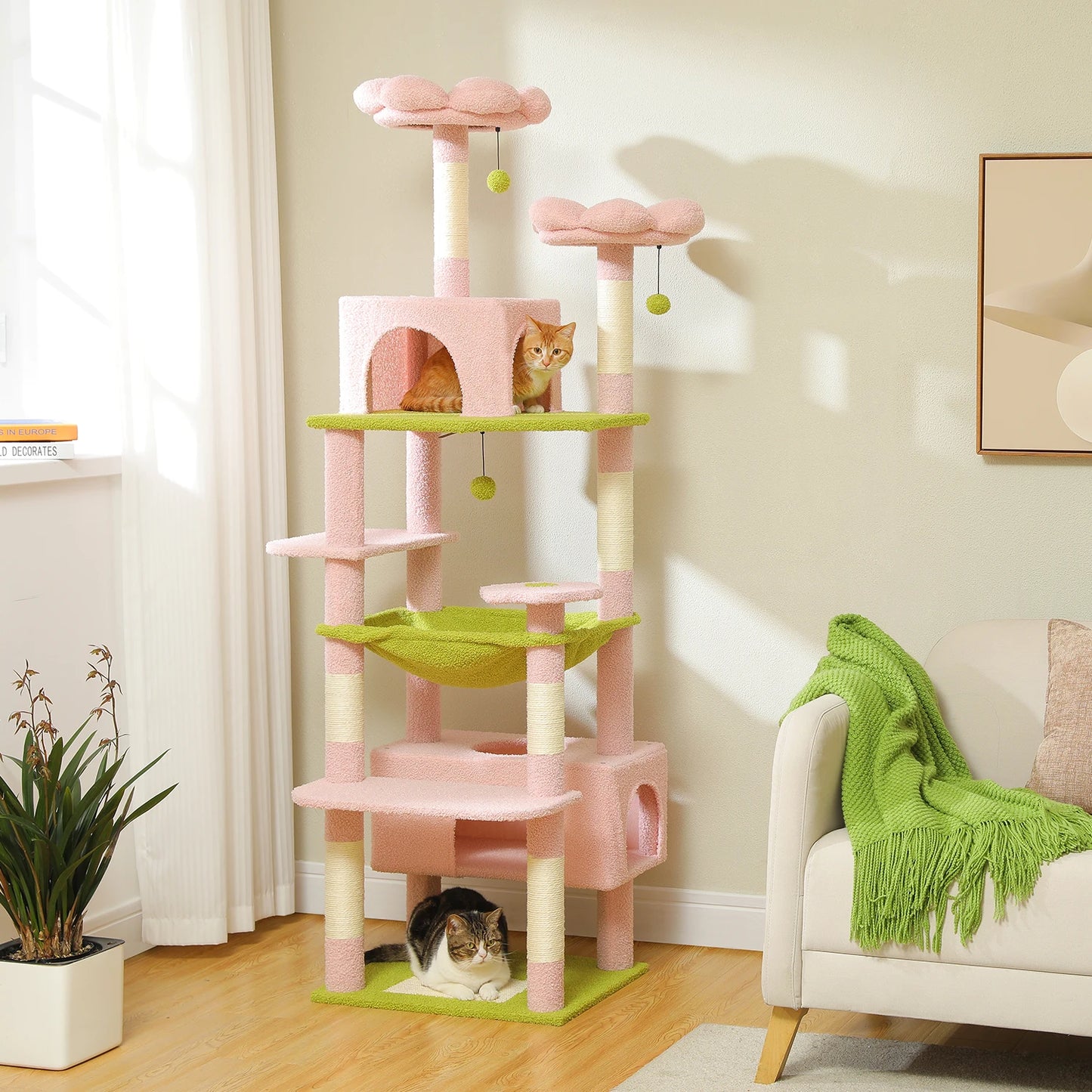 “Purr Palace – Large Tree with Scratcher & Bed”