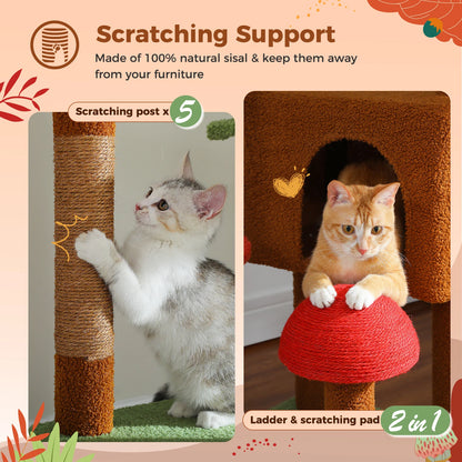 “Sky Climber – Adjustable Cat Tree with Hammock”