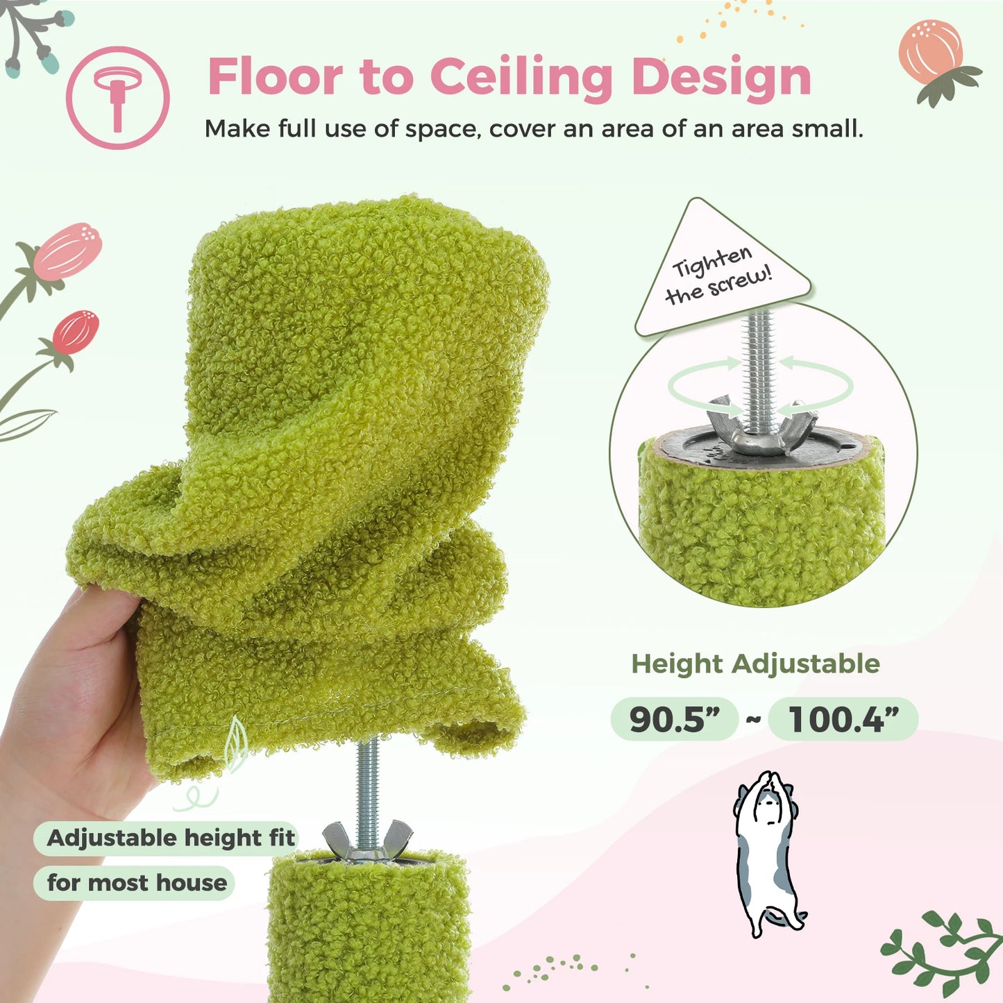 “Sky Climber – Adjustable Cat Tree with Hammock”