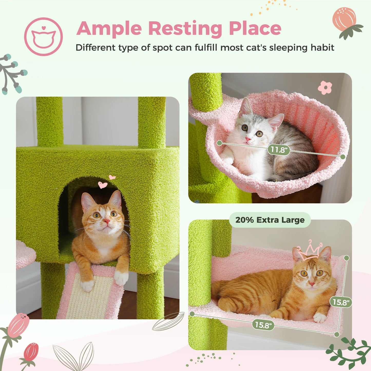“Sky Climber – Adjustable Cat Tree with Hammock”