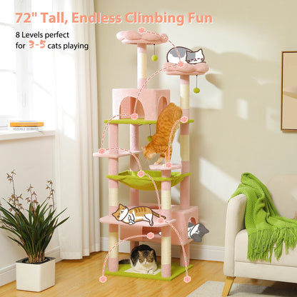 “Purr Palace – Large Tree with Scratcher & Bed”