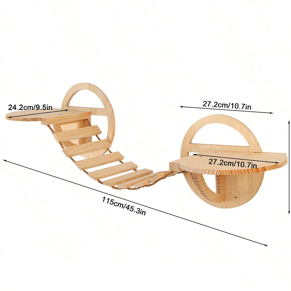 “Kitty Climb & Chill – Wall Set with Bridge”