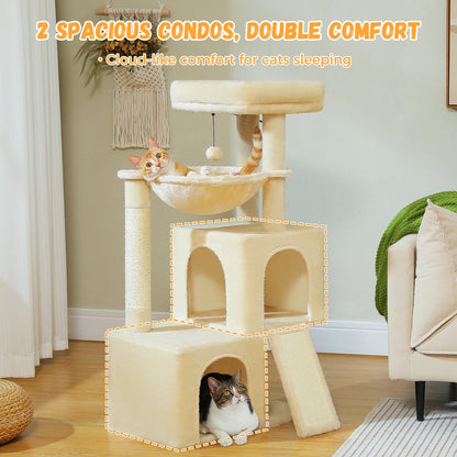 “Mega Cat Tower – Condos, Scratch Posts & Toys”
