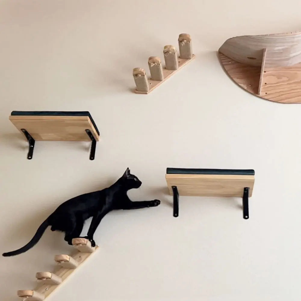 “Kitty Climb & Chill – Wall Set with Bridge”