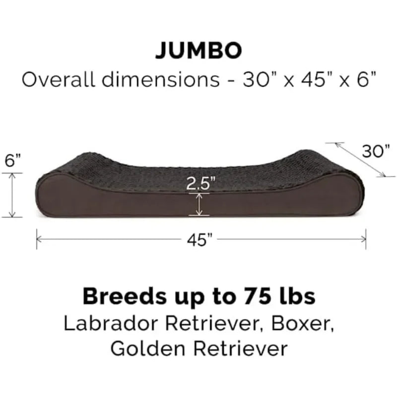 Orthopedic Dog Bed for Large Dogs (Up to 75 lbs) – Removable Washable Cover, Ultra Plush Faux Fur & Suede