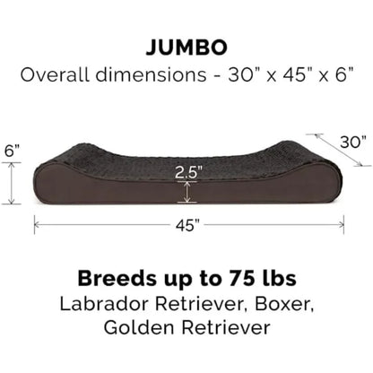 Orthopedic Dog Bed for Large Dogs (Up to 75 lbs) – Removable Washable Cover, Ultra Plush Faux Fur & Suede