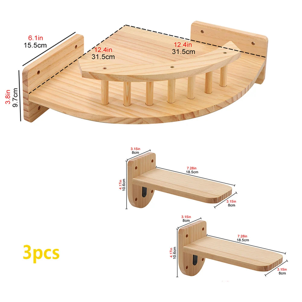 “Kitty Climb & Chill – Wall Set with Bridge”