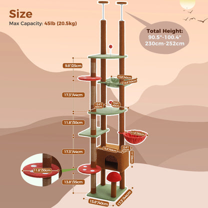 “Sky Climber – Adjustable Cat Tree with Hammock”
