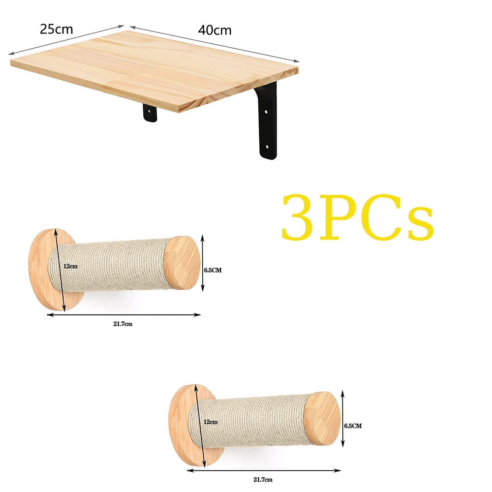 “Kitty Climb & Chill – Wall Set with Bridge”