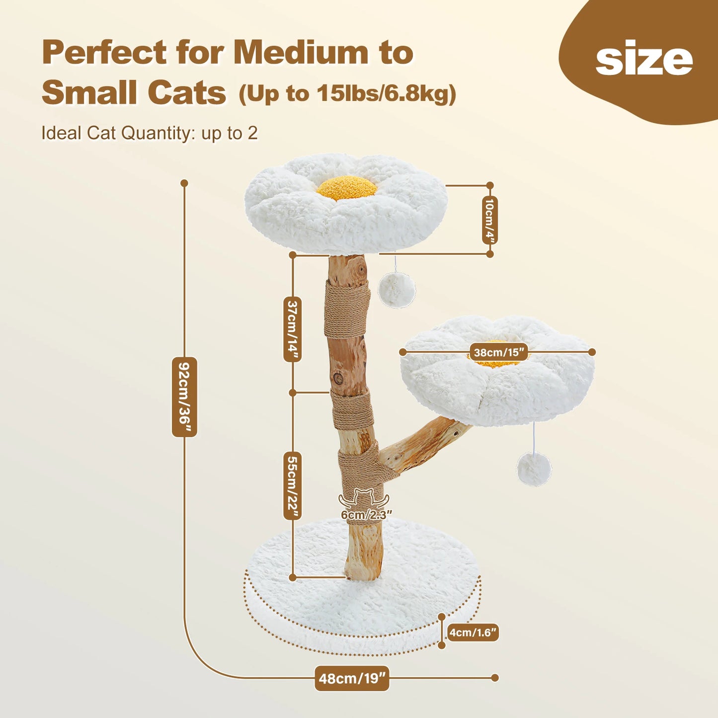 “Blossom Tree – Cat Tower with Scratcher & Bed”