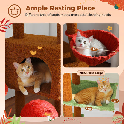 “Sky Climber – Adjustable Cat Tree with Hammock”