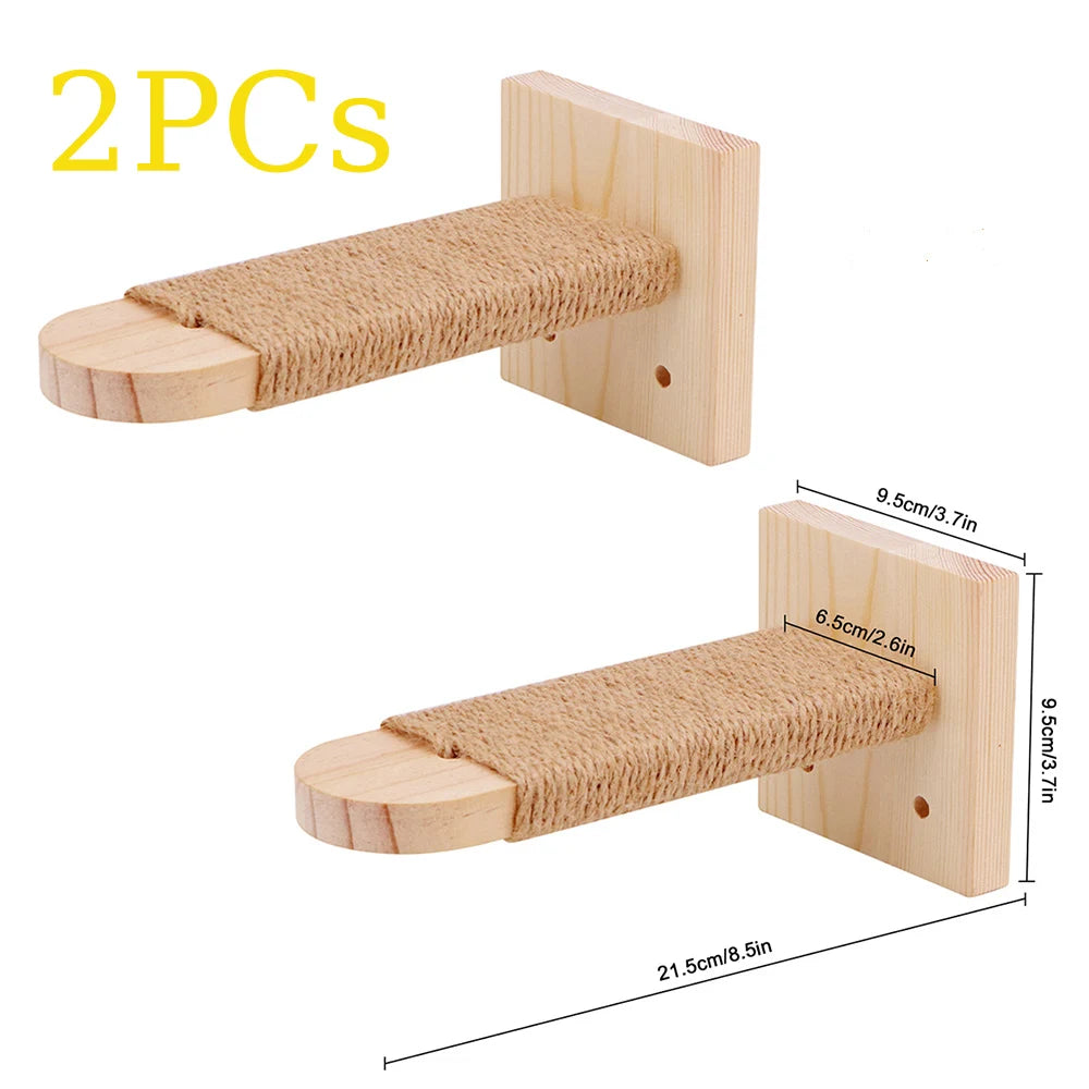 “Wall-Mounted Cat Hammock & Climbing Tree – Handwoven Macrame”