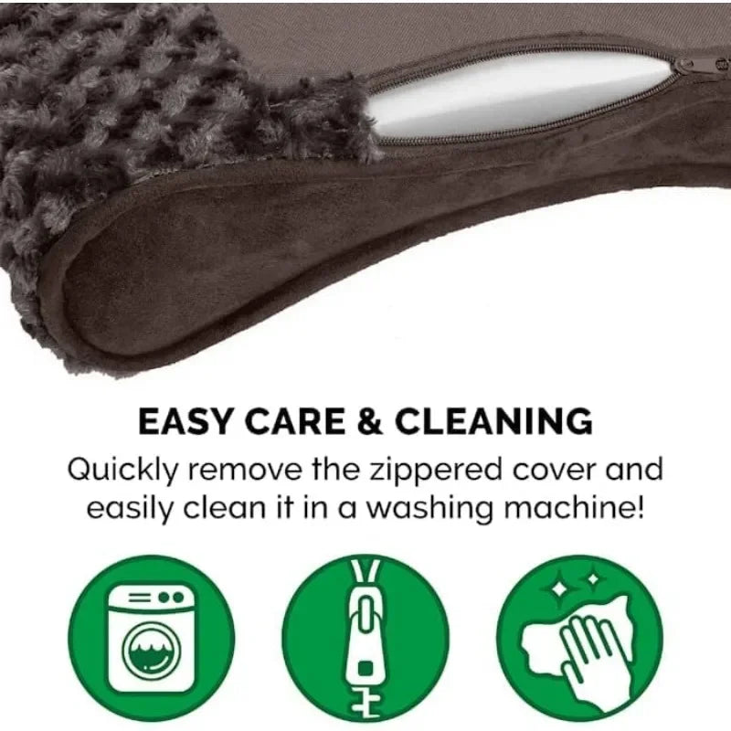 Orthopedic Dog Bed for Large Dogs (Up to 75 lbs) – Removable Washable Cover, Ultra Plush Faux Fur & Suede