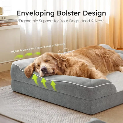 Premium XL Orthopedic Dog Bed – Cooling Gel Memory Foam, Waterproof Design with Removable Washable Cover