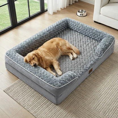 Premium Extra Large Dog Bed with Plush Cushion & Washable Cover