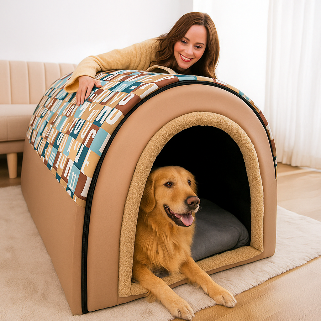 Winter-Ready Large Dog Kennel – Insulated, Removable, Four-Season Use