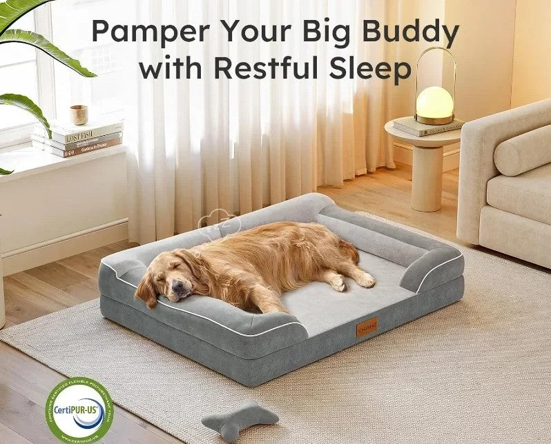 Premium XL Orthopedic Dog Bed – Cooling Gel Memory Foam, Waterproof Design with Removable Washable Cover