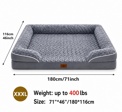 Premium Extra Large Dog Bed with Plush Cushion & Washable Cover